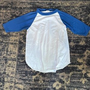 Augusta Sportswear Kids Raglan Tee in Blue and White